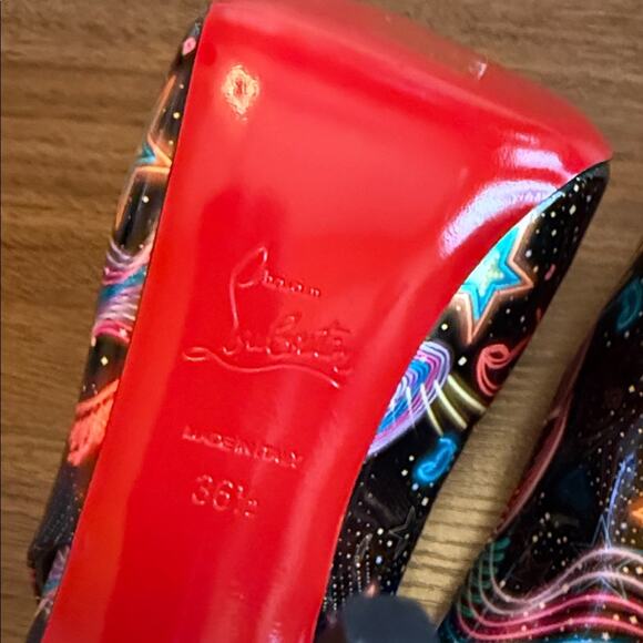 Christian Louboutin Hot Chick Sling Alta Pumps Starlight Neon EU 36.5 US 6.5 - Picture 13 of 15